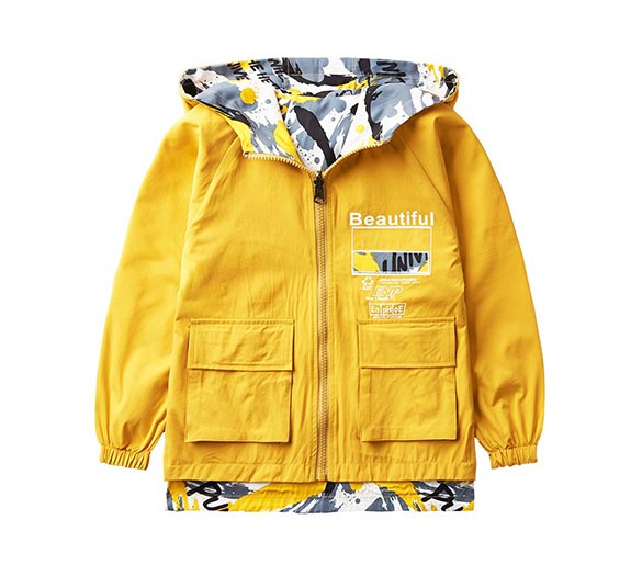 GAP男幼童创意格纹开襟连帽夹克外套