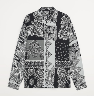 ZARA新款男装佩斯利印花衬衫